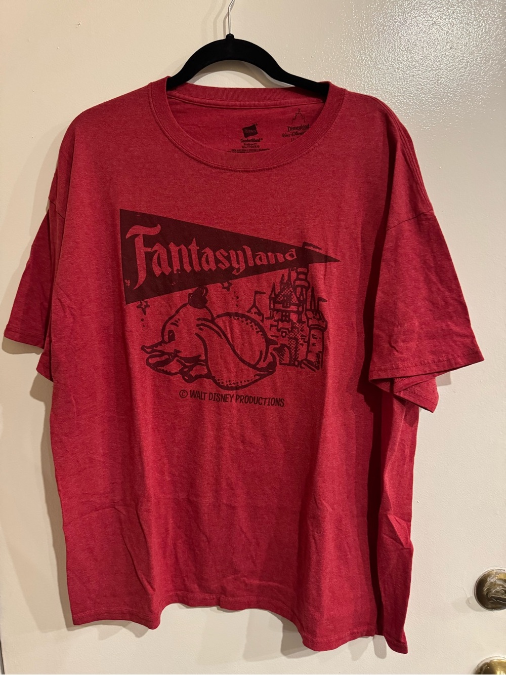 Hanes Disney Parks Red Fantasyland Graphic Tee - Men's Short Sleeve